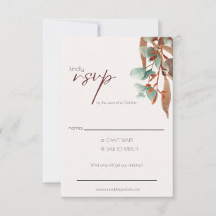 Foliage d'automne moderne Mariage d'automne Carte 