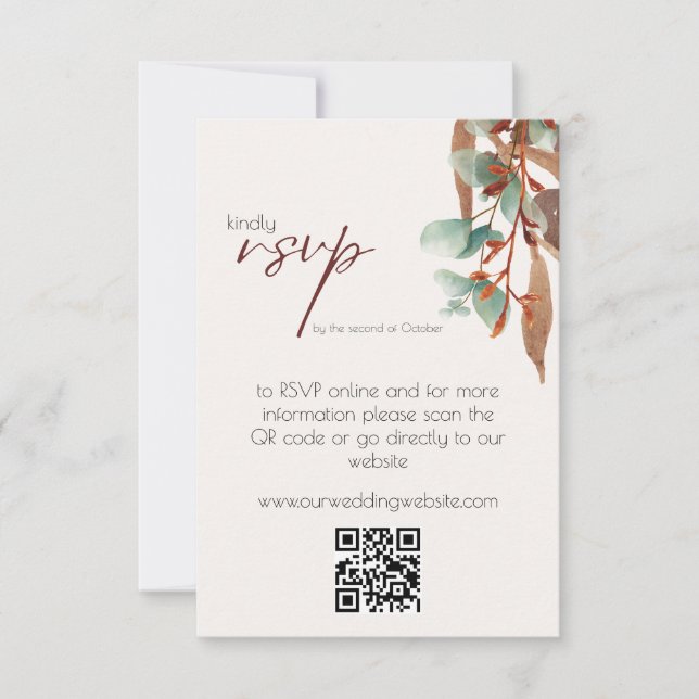 Foliage d'automne moderne Mariage d'automne Carte  (Devant)
