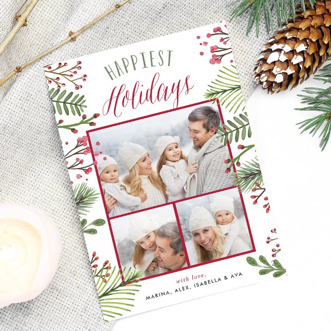 Foliage de vacances | Carte de collage photo (Créateur téléchargé)