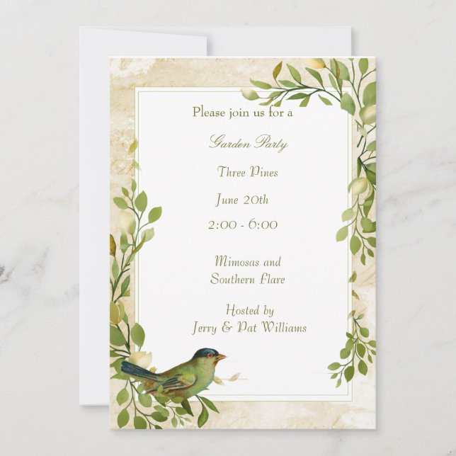 Foliage Frame Garden Party Invitation (Devant)