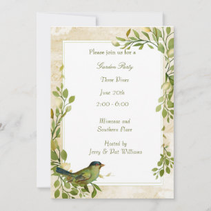 Foliage Frame Garden Party Invitation