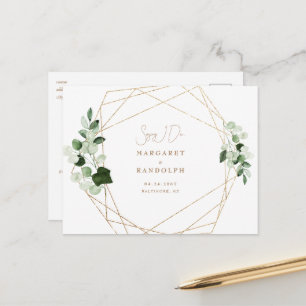 Foliage Invitation Couple Photo Save the Date Cont