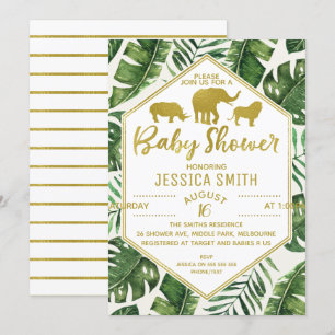 Foliage moderne Safari Baby shower Invitation