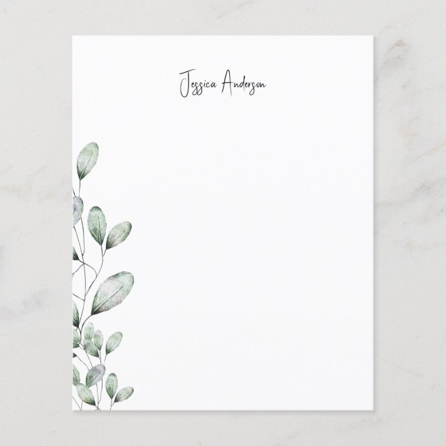 Foliage personnalisé Moderne Font Nom Papier à let (Devant)