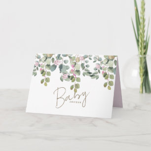Foliage rose Baby shower Floral Invitation
