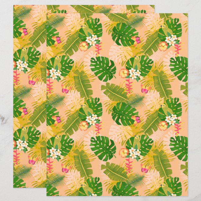 Foliage tropical Été Orange (Devant / Derrière)