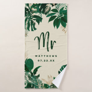 Foliage Tropical Mariage vert tendance M.