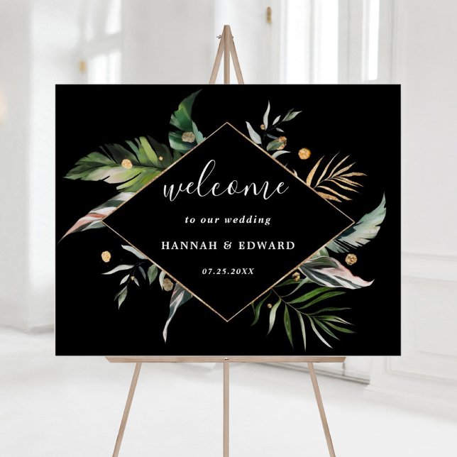 Foliage tropical sauvage Mariage Affiche de bienve (Créateur téléchargé)
