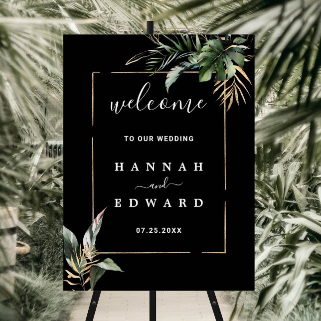 Foliage tropical sauvage Mariage Affiche de bienve (Créateur téléchargé)