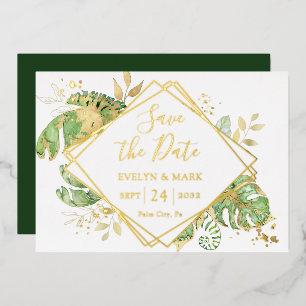 Folie Tropicale Dorée Carte de Pré-réservation