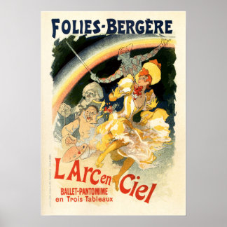 FOLIES BERGERE Cheret Paris Poster vintage de caba