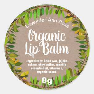 Foliing Feuilles Kraft Bio Lip Balm Pot Étiquettes