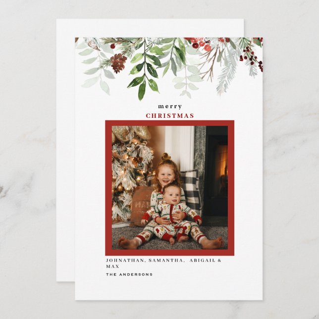 Folithe d'hiver Photo Noël moderne (Devant / Derrière)