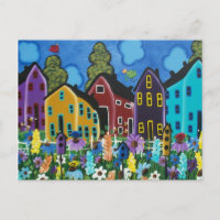 FOLK ART Busy Bee BY LORI EVERETT carte postale