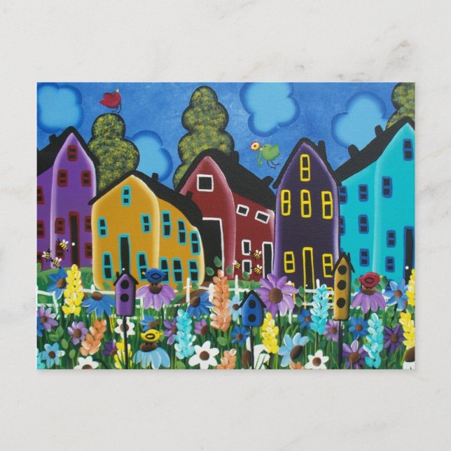 FOLK ART Busy Bee BY LORI EVERETT carte postale (Devant)