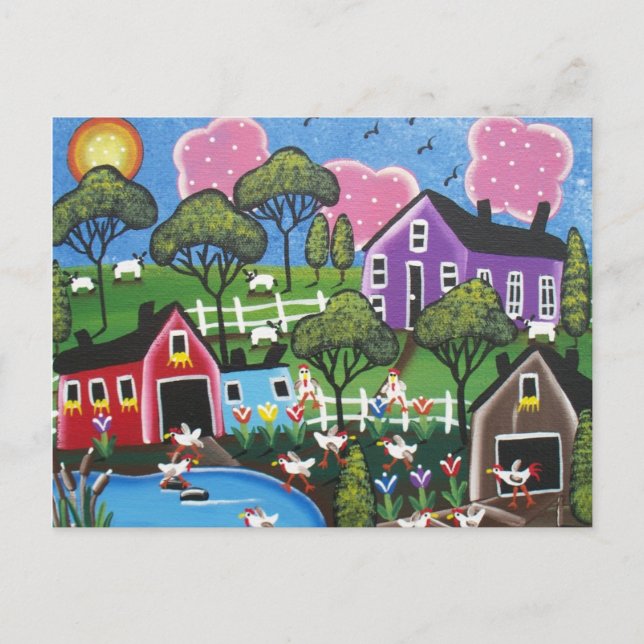FOLK ART COop PAR LORI EVERETT carte postale (Devant)