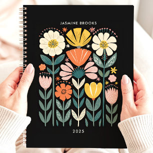 Folk Art Floral 2025 Nom personnalisé