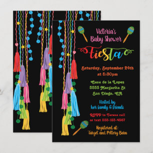 Folk Art mexicain Fiesta Baby shower Invitation