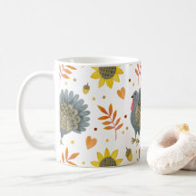Folk Art Turkeys Café Mug