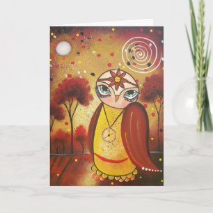 FOLK ART What's The Time BY LORI carte de voeux