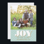 Folk Joy Christmas Card Carte photo de vacances<br><div class="desc">Un motif folksy aux couleurs modernes crée l'arrière - plan de ce carte photo de vacances classique.</div>