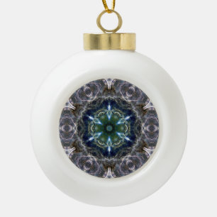 Folk Mandala Ceramic Ball Ornement de Noël