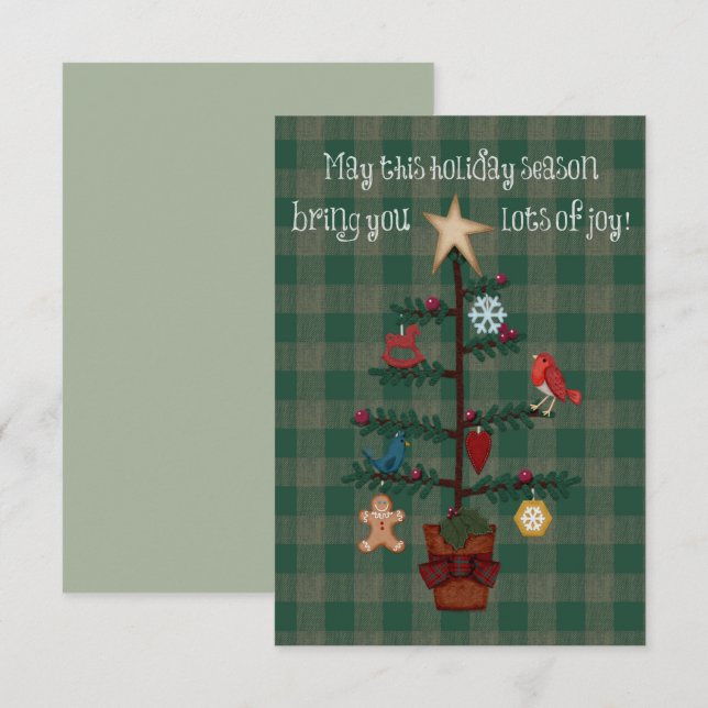 Folkart Arbre de Noël Plaid Revêtement (Devant / Derrière)