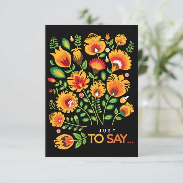 Folklore génial Juste pour dire... Carte de remerc (Debout devant)