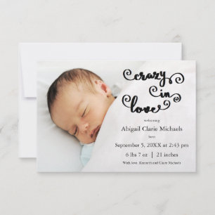 Folle Amoureuse Jaune - Faire-part de naissance 3x