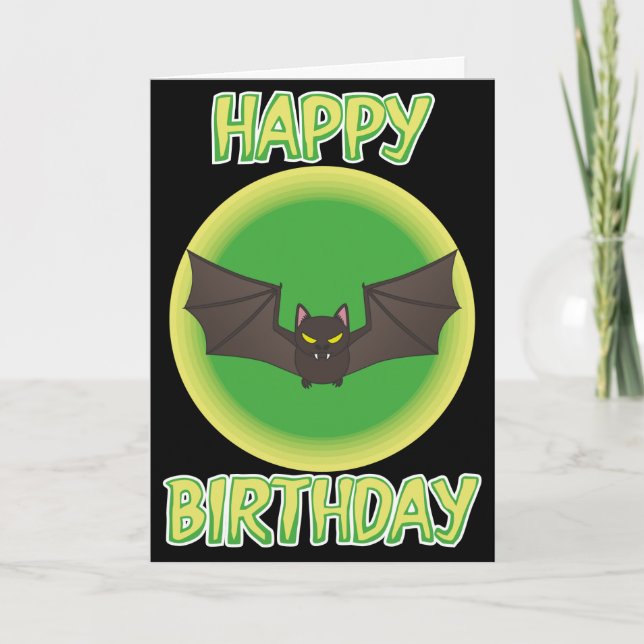 Folle carte d'anniversaire de batte (Devant)