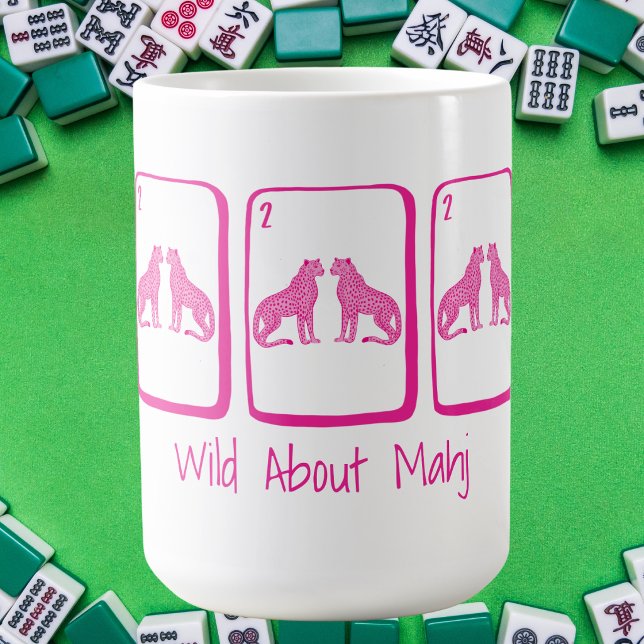 Folle de Mahj Tasse Rose Guépard Mahjong Tuiles Pr (Créateur téléchargé)