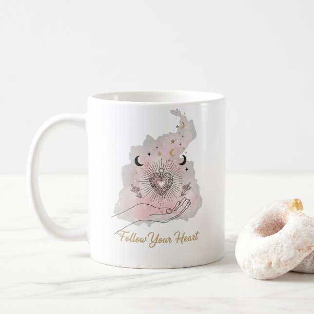 Follow Your Heart Motivational Mug - Celestial (Avec donut)