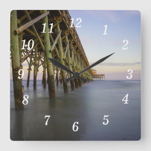 Folly Beach Pier Beauté Horloge murale