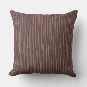 Foncé Brown Pale Stripes Jeter Oreiller