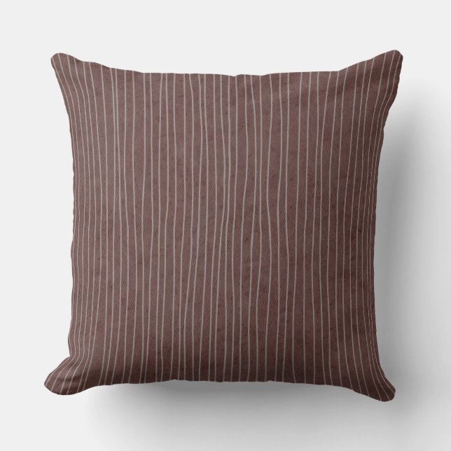 Foncé Brown Pale Stripes Jeter Oreiller (Recto)