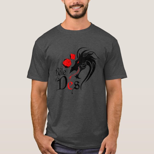 Foncé de T-shirt - les Dés de Rôle - T-shirt foncé (Devant)