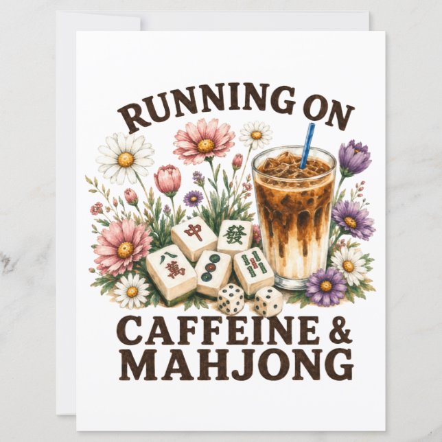 Fonctionne à la caféine et au Mahjong (Devant)