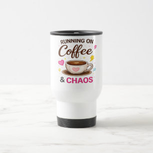 Fonctionne au Café & Chaos — Design de Tasse à Caf