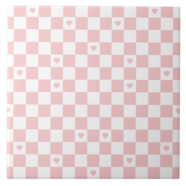 Fond à motif carreaux rose (Devant)