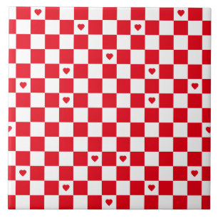 Fond à motif carreaux rouges