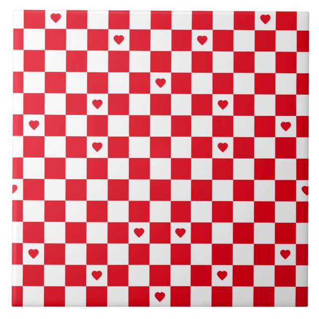 Fond à motif carreaux rouges (Devant)