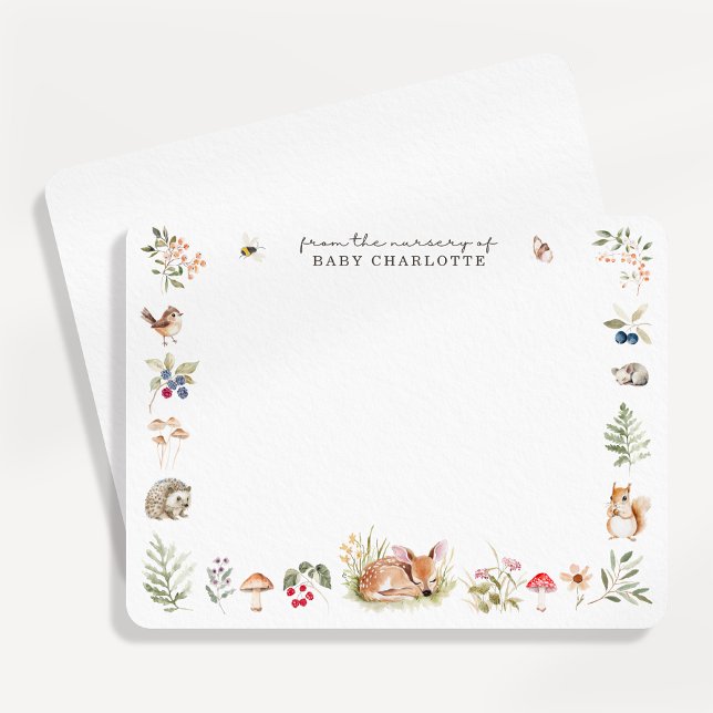 Fond blanc, carte de correspondance de la nurserie (Créateur téléchargé)