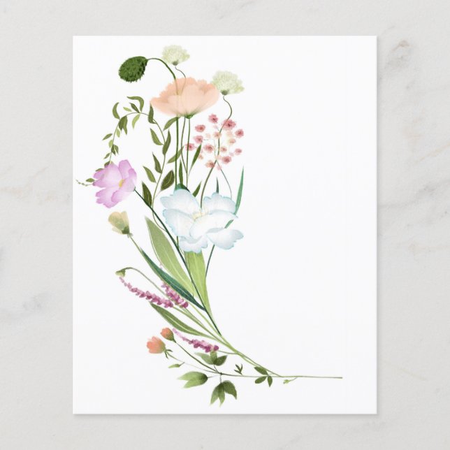 Fond de carnet de bouquet de fleurs sauvages (Devant)