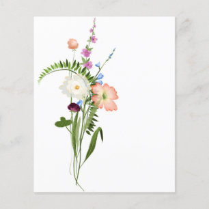 Fond de carnet de fleurs sauvages en bouquet