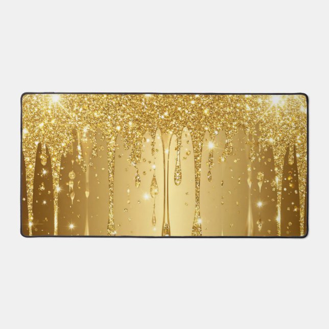 Fond de dégoulinade de paillettes dorées scintilla (Recto)