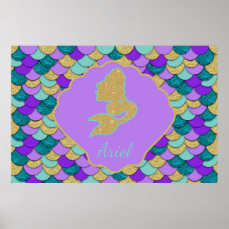 Fond de fête de sirène Panneau affiche de sirène