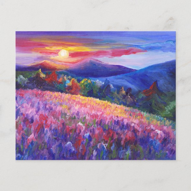 Fond de fleurs sauvages de montagne à l'aquarelle (Devant)
