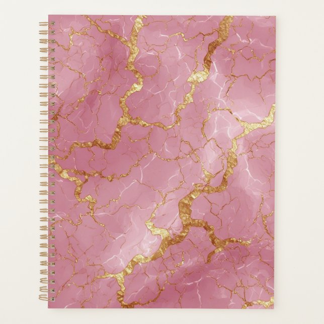 Fond de marbre rose avec veines dorées (Devant)