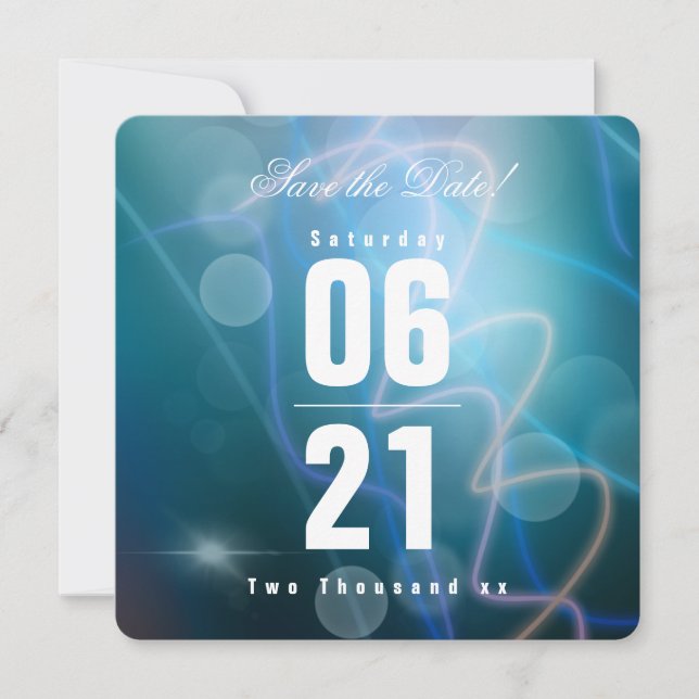 Fond de mariage bleu bokeh moderne (Devant)