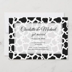 Fond de motif de vache Annonce de mariage